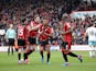 Joshua King celebrates levelling the scores during the Premier League game between Bournemouth and West Ham United on March 11, 2017