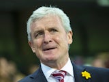 Mark Hughes 'smiles' before the match between Manchester City and Stoke City on March 8, 2017
