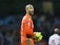 Stoke City goalkeeper Lee Grant calls out to teammates in the match against Manchester City on March 8, 2017