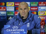 Real Madrid manager Zinedine Zidane on March 6, 2017