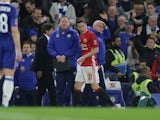 Ander Herrera receives his marching orders during the FA Cup quarter-final between Chelsea and Manchester United on March 13, 2017