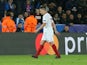 Sevilla's Samir Nasri is sent off during the Champions League match against Leicester City on March 14, 2017