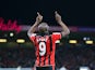 Benik Afobe celebrates scoring during the Premier League game between Bournemouth and Swansea City on March 18, 2017