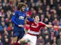 Marouane Fellaini and Marten de Roon in action during the Premier League game between Middlesbrough and Manchester United on March 19, 2017