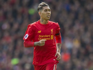 Roberto Firmino in action during the Premier League game between Liverpool and Everton on April 1, 2017