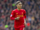 Roberto Firmino in action during the Premier League game between Liverpool and Everton on April 1, 2017