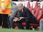 Arsenal manager Arsene Wenger reacts to Manchester City's opening goal on April 2, 2017