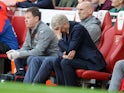 Arsenal manager Arsene Wenger reacts during the Premier League match against Manchester City on April 2, 2017