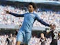 Leroy Sane celebrates after Ahmed Elmohamady's own goal during the Premier League game between Manchester City and Hull City on April 8, 2017