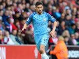Jesus Navas in action during the Premier League game between Southampton and Manchester City on April 15, 2017`