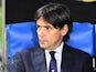 Lazio manager Simone Inzaghi at the match against Napoli on April 9, 2017