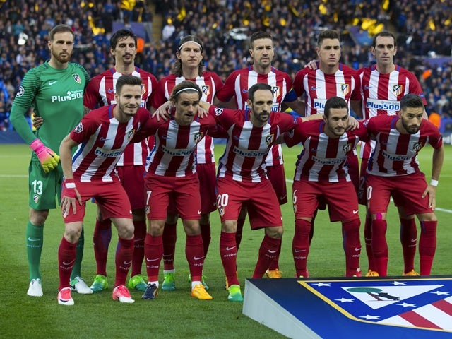 Atletico Madrid team photo ahead of the Champions League clash with Leicester City on April 18, 2017