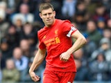 James Milner in action during the Premier League game between West Bromwich Albion and Liverpool on April 16, 2017