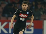 Jorginho in action during the Serie A game between Napoli and Udinese on April 15, 2017
