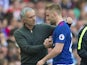 Luke Shaw is substituted in Manchester United's match against Sunderland on April 9, 2017