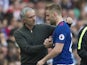 Luke Shaw is substituted in Manchester United's match against Sunderland on April 9, 2017