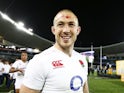 England's Mike Brown celebrates the win over Australia on June 25, 2016