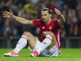 A frustrated Zlatan Ibrahimovic during the Europa League game between Manchester United and Anderlecht on April 20, 2017