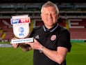 Sheffield United manager Chris Wilder poses with his League One manager of the month award for April 2017