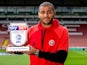 Sheffield United striker Leon Clarke poses with his League One player of the month award for April 2017