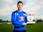 Reading striker Yann Kermorgant poses with his Championship player of the month award for April 2017