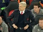 Arsenal manager Arsene Wenger during the Premier League match against Southampton on May 10, 2017