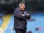 Craig Shakespeare smiles during the warm-up prior to the Premier League game between Manchester City and Leicester City on May 13, 2017