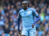 Yaya Toure in action during the Premier League game between Manchester City and Crystal Palace on May 6, 2017