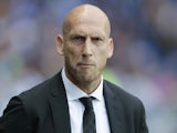 Jaap Stam watches on during the Championship playoff semi-final game between Reading and Fulham on May 16, 2017