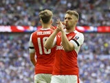 Arsenal's Aaron Ramsey celebrates scoring during the FA Cup final against Chelsea on May 27, 2017