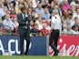 Antonio Conte and windswept Arsene Wenger during the FA Cup final between Arsenal and Chelsea on May 27, 2017