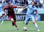 Roma's Kostas Manolas and Lazio's Lucas Biglia on April 30, 2017