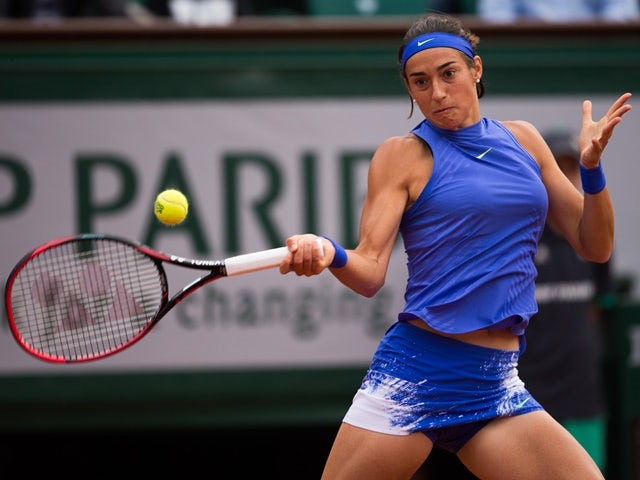 Caroline Garcia in action against Alize Cornet at the French Open on June 5, 2017