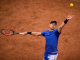 Kyle Edmund in action against Kevin Anderson at the French Open on June 3, 2017