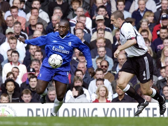 Jimmy Floyd Hasselbaink in action for Chelsea in 2003