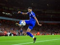 Riyad Mahrez in action during the Premier League game between Arsenal and Leicester City on August 11, 2017