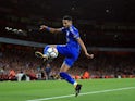 Riyad Mahrez in action during the Premier League game between Arsenal and Leicester City on August 11, 2017