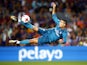 Cristiano Ronaldo in action during the Supercopa de Espana first-leg match between Barcelona and Real Madrid on August 13, 2017