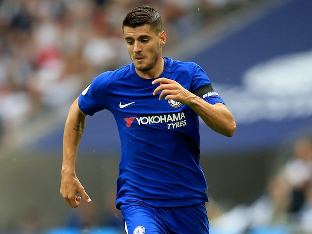 Alvaro Morata in action during the Premier League game between Tottenham Hotspur and Chelsea on August 20, 2017