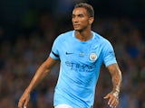 Danilo in action during the Premier League game between Manchester City and Everton on August 21, 2017