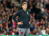 Mauricio Pellegrino watches on helplessly during the EFL Cup game between Southampton and Wolverhampton Wanderers on August 23, 2017