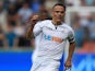 Roque Mesa in action during the Premier League game between Swansea City and Manchester United on August 19, 2017