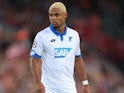 Serge Gnabry in action during the Champions League playoff between Liverpool and Hoffenheim on August 23, 2017