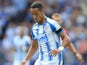 Tom Ince in action during the Premier League game between Huddersfield Town and Newcastle United on August 20, 2017