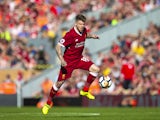 Alberto Moreno in action during the Premier League game between Liverpool and Arsenal on August 27, 2017