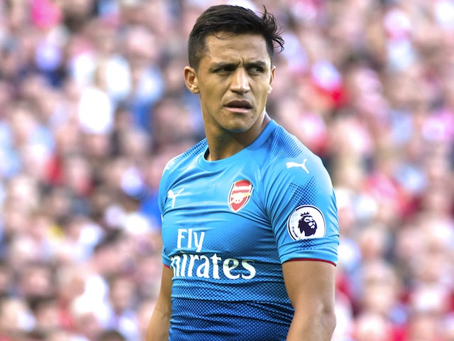 Alexis Sanchez looking unhappy during the Premier League game between Liverpool and Arsenal on August 27, 2017