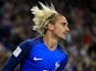 Antoine Griezmann flaunts his locks during the World Cup qualifier between France and the Netherlands on August 31, 2017