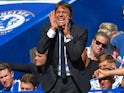 Antonio Conte orders the gabagool during the Premier League game between Chelsea and Everton on August 27, 2017