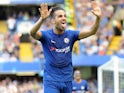Cesc Fabregas celebrates scoring during the Premier League game between Chelsea and Everton on August 27, 2017