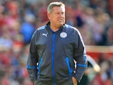 Craig Shakespeare watches on during the Premier League game between Manchester United and Leicester City on August 26, 2017